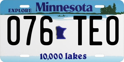 MN license plate 076TEO