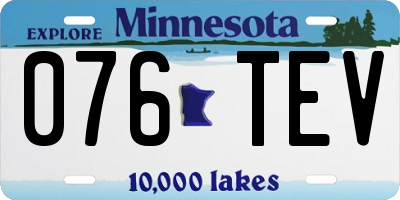 MN license plate 076TEV