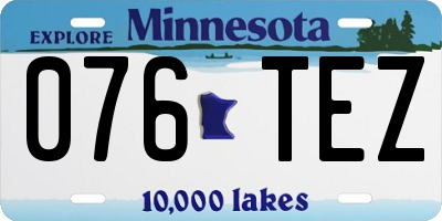 MN license plate 076TEZ