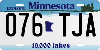 MN license plate 076TJA