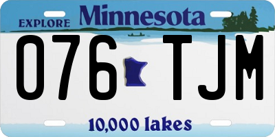 MN license plate 076TJM