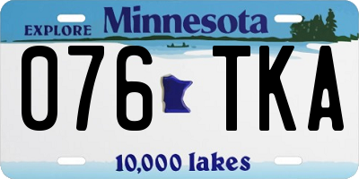 MN license plate 076TKA