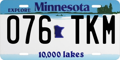 MN license plate 076TKM