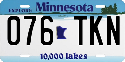 MN license plate 076TKN