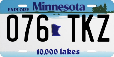 MN license plate 076TKZ