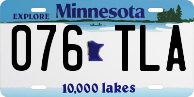 MN license plate 076TLA
