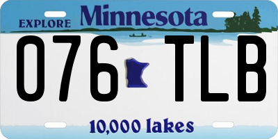 MN license plate 076TLB
