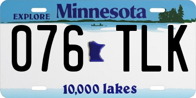 MN license plate 076TLK
