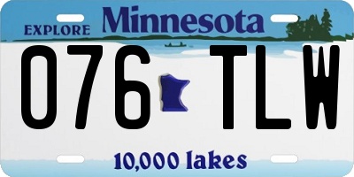 MN license plate 076TLW