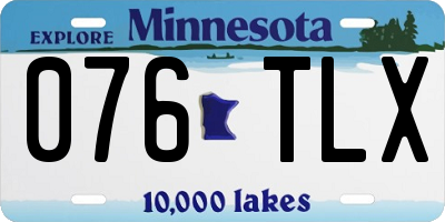 MN license plate 076TLX
