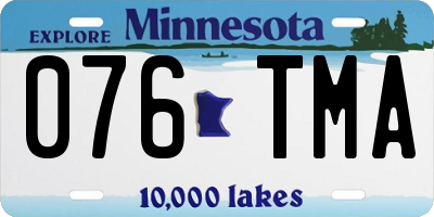 MN license plate 076TMA