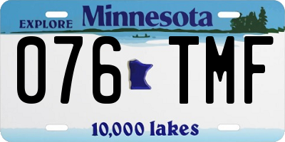MN license plate 076TMF
