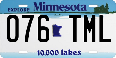 MN license plate 076TML