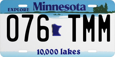 MN license plate 076TMM