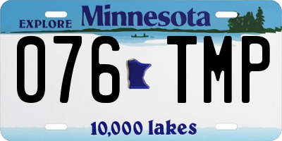 MN license plate 076TMP