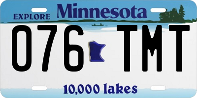 MN license plate 076TMT