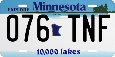 MN license plate 076TNF