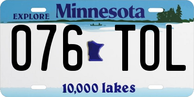 MN license plate 076TOL