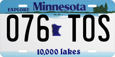 MN license plate 076TOS