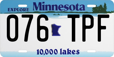 MN license plate 076TPF