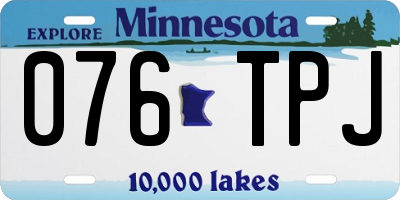 MN license plate 076TPJ