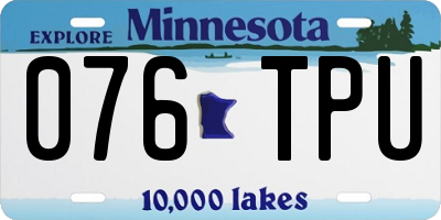 MN license plate 076TPU