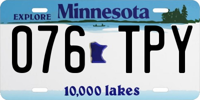 MN license plate 076TPY
