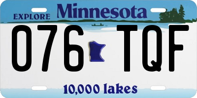 MN license plate 076TQF