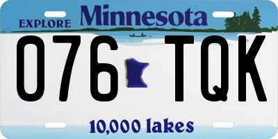 MN license plate 076TQK