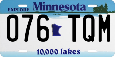 MN license plate 076TQM