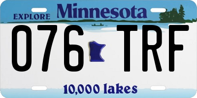 MN license plate 076TRF