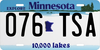 MN license plate 076TSA