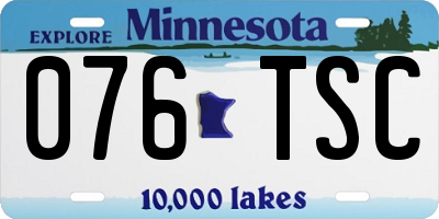 MN license plate 076TSC