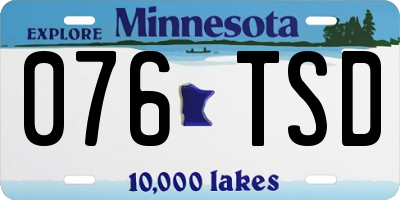 MN license plate 076TSD