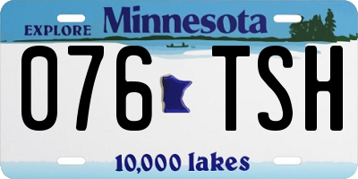 MN license plate 076TSH