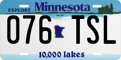 MN license plate 076TSL