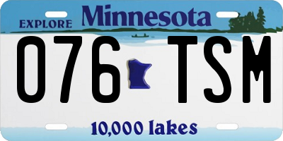 MN license plate 076TSM