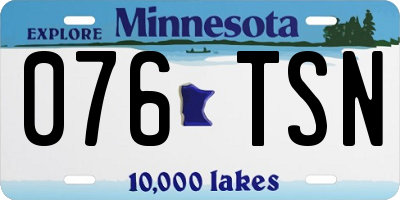 MN license plate 076TSN