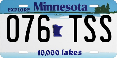 MN license plate 076TSS