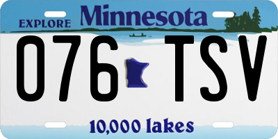 MN license plate 076TSV
