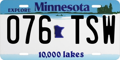 MN license plate 076TSW