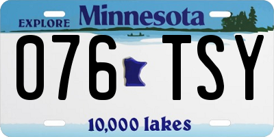 MN license plate 076TSY