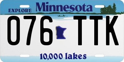MN license plate 076TTK