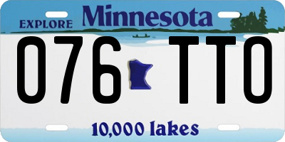 MN license plate 076TTO