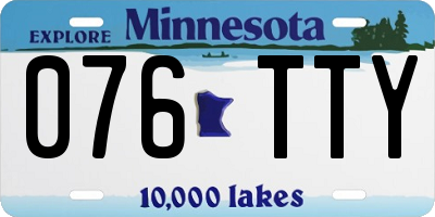 MN license plate 076TTY