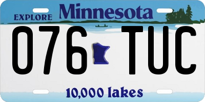 MN license plate 076TUC