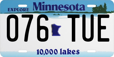 MN license plate 076TUE