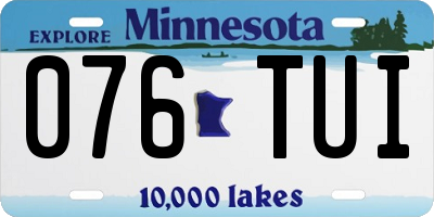 MN license plate 076TUI
