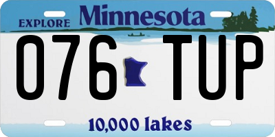 MN license plate 076TUP