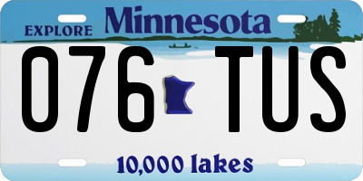 MN license plate 076TUS